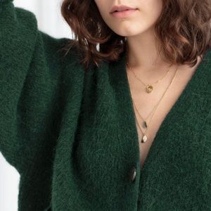 Dark Green Wool Cardigan